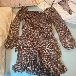 Elegant Brown Patterned Dress